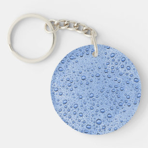 Blue water droplets key ring