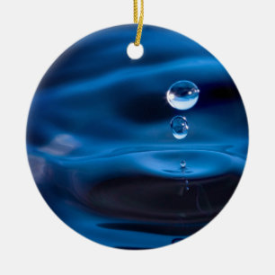 Blue Water Drops Ceramic Tree Decoration