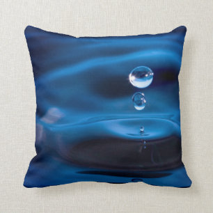 Blue Water Drops Cushion