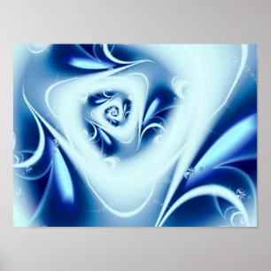 Blue Water Fine Fractal Art Poster
