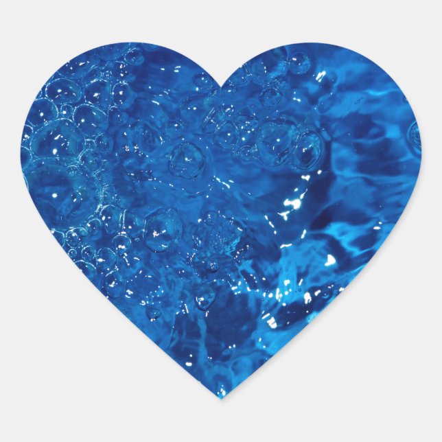 Blue water heart sticker (Front)