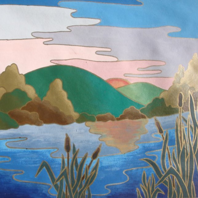 Blue water landscape abstract contemporary jigsaw puzzle (Creator Uploaded)