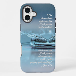 Blue Water Life never thirst Bible Verse John iPhone Case