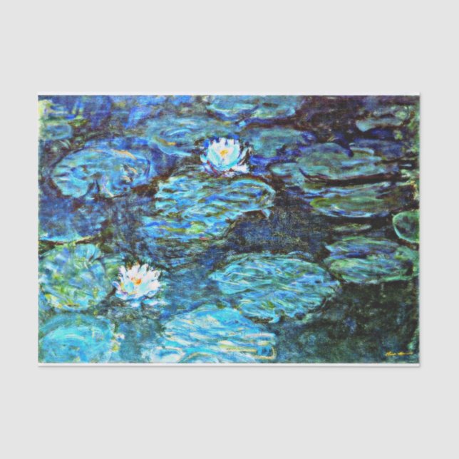 Blue Water-Lilies, fine art, Tissue Paper (Front)