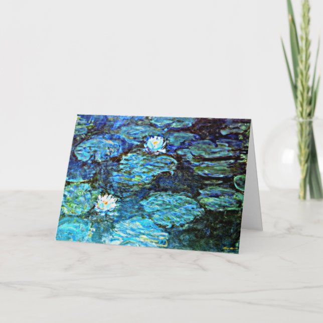 Blue Water-Lilies, painting by Monet, Card (Front)