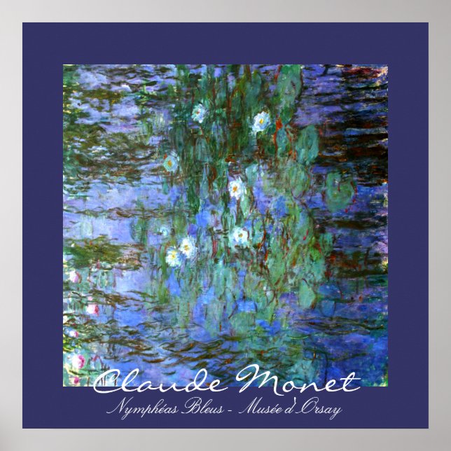 Blue Water-Lillies: Claude Monet Poster (Front)