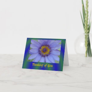 Blue Water Lily Flower Sympathy Card (notecard)