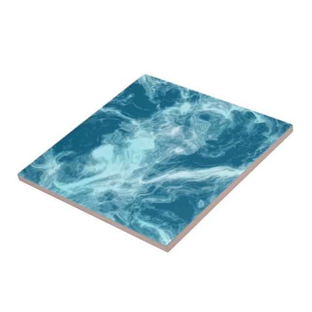 Blue Water Marble Ceramic Tile (Side)
