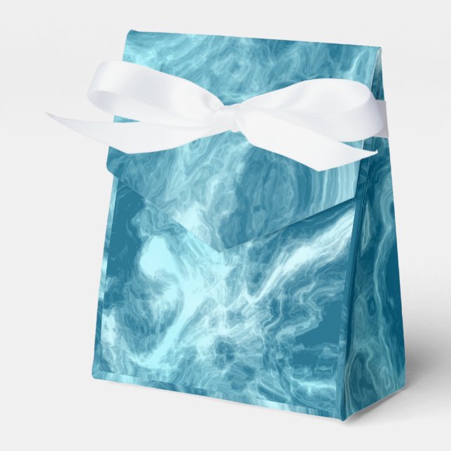 Blue Water Marble Favour Box (Front Side)