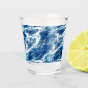Blue Water Marble Shot Glass