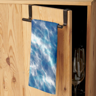 Blue Water Marble   Tea Towel