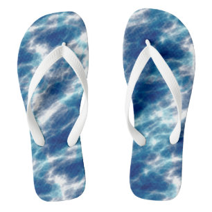 Blue Water Marble Thongs