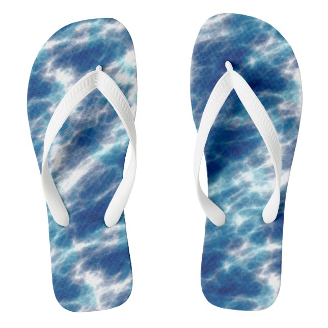 Blue Water Marble   Thongs (Footbed)