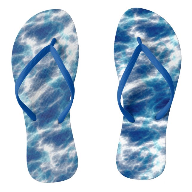 Blue Water Marble  Thongs (Footbed)