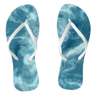 Blue Water Marble Thongs