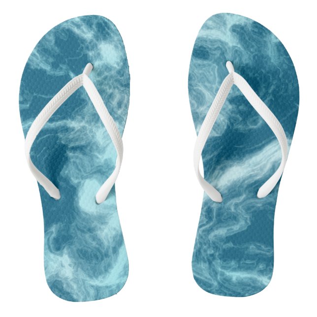 Blue Water Marble Thongs (Footbed)