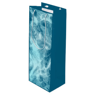 Blue Water Marble   Wine Gift Bag