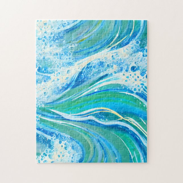Blue Water Ocean Sea Waves   Jigsaw Puzzle (Vertical)