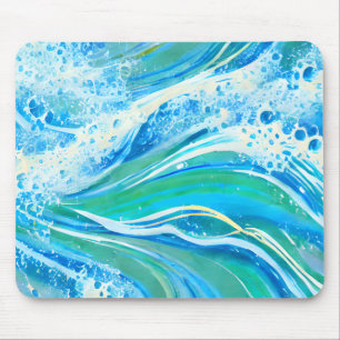 Blue Water Ocean Sea Waves Mouse Pad