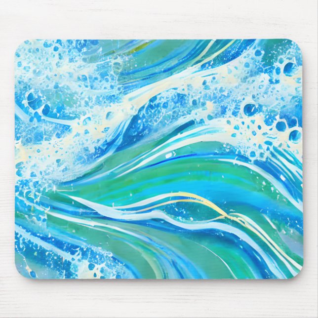 Blue Water Ocean Sea Waves   Mouse Pad (Front)