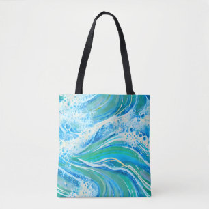 Blue Water Ocean Sea Waves Tote Bag