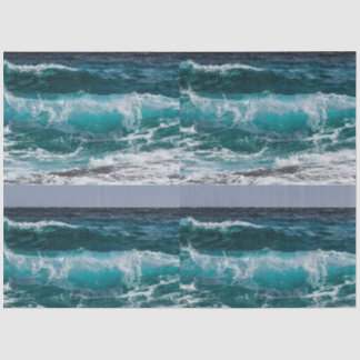 Blue Water Ocean Waves Tissue Paper