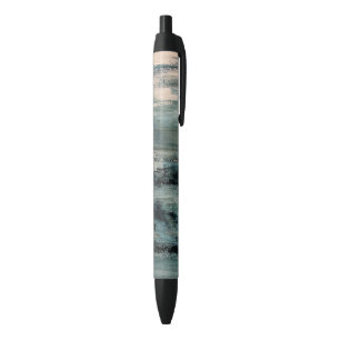 Blue Water Painting Texture Pattern Beach Black Ink Pen