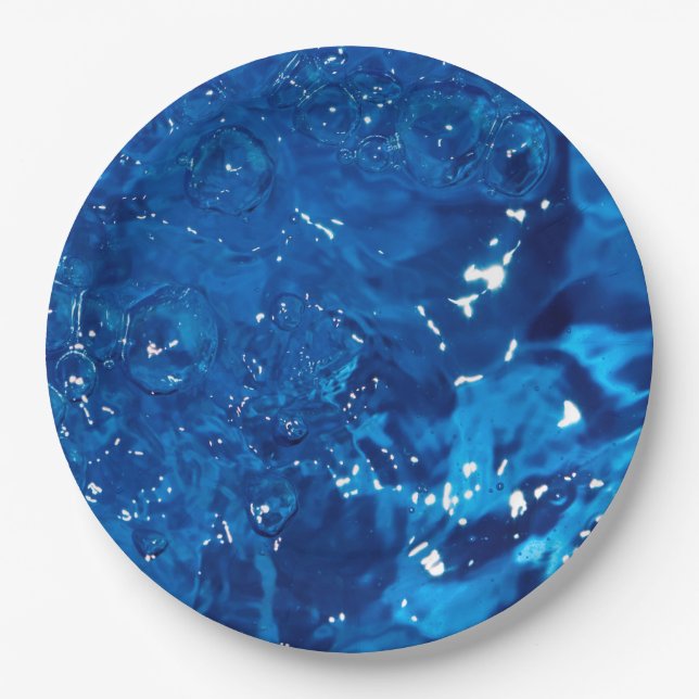 Blue water paper plate (Front)