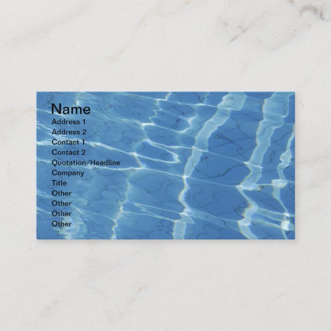 Blue water pattern business card (Front)