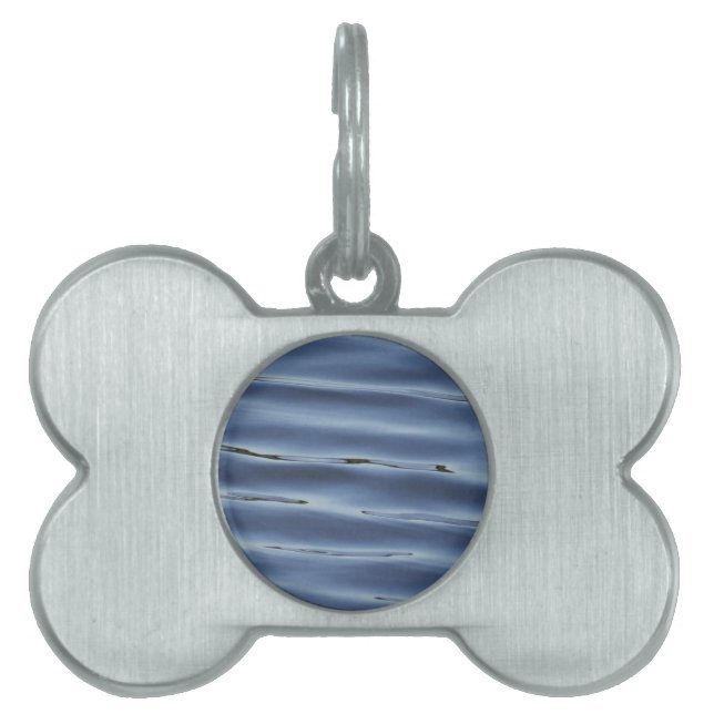 Blue water pattern pet ID tag (Front)