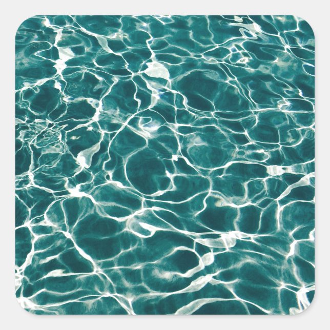 Blue Water Pattern Square Sticker (Front)