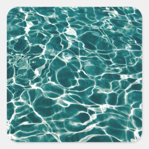 Blue Water Pattern Square Sticker