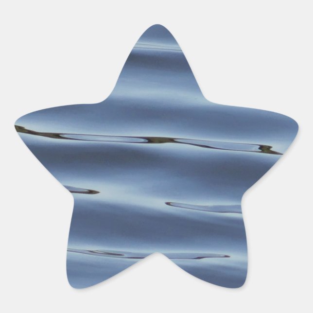 Blue water pattern star sticker (Front)