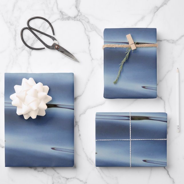 Blue water pattern wrapping paper sheet (Front)