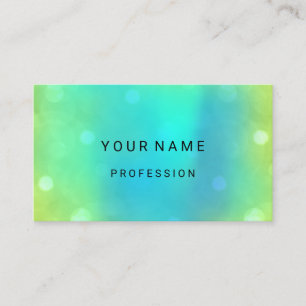 Blue Water Pearly Abstract Minimal Green Economy Business Card
