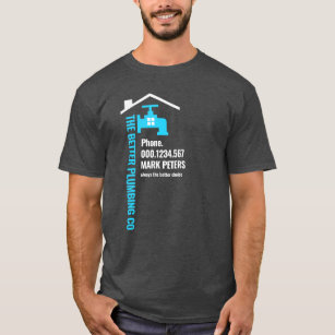 Blue Water Pipe Your Business Name T-Shirt