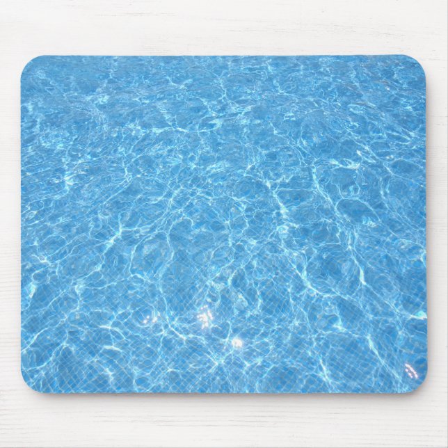 Blue Water Pool Aqua Template Trendy Elegant Mouse Pad (Front)