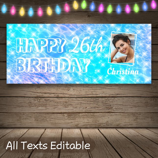 Blue Water Pool Party Beach Party Summer Party Fun Banner (Creator Uploaded)