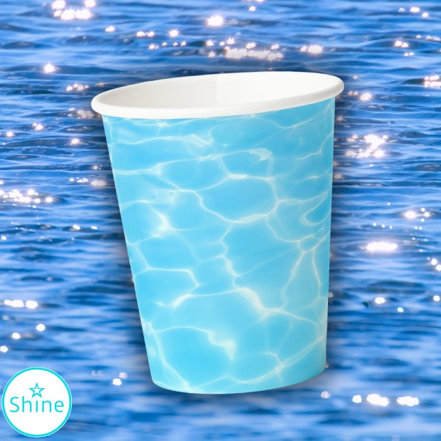 Blue Water Pool Party Beach Party Summer Party Paper Cups (Creator Uploaded)