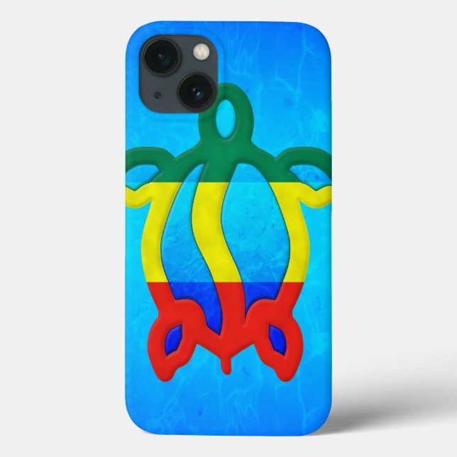 Blue Water Rasta Honu Case-Mate iPhone Case (Back)