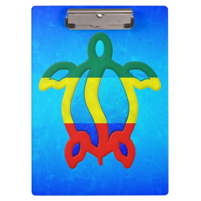 Blue Water Rasta Honu Clipboard (Front)