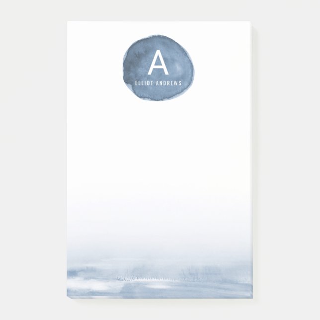 Blue Water Stain | Personalised Post-it Notes (Front)