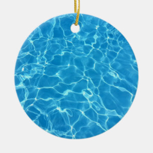 Blue Water Texture Ceramic Ornament