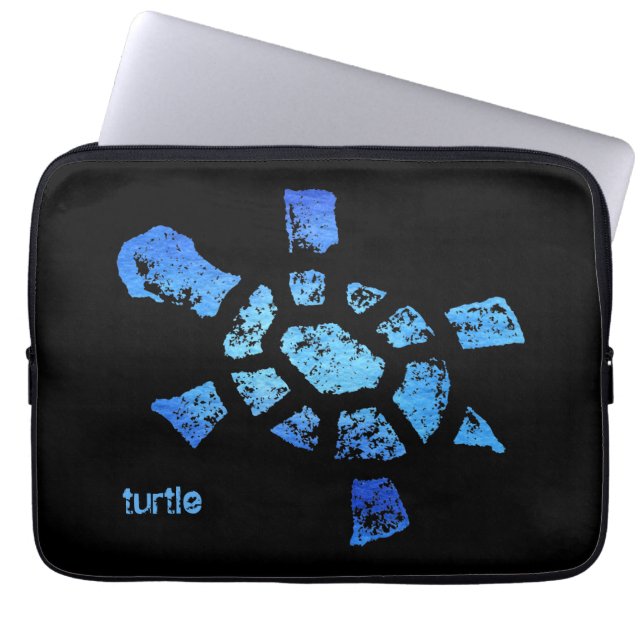 Blue Water Turtle 13" Laptop Sleeve (Front)