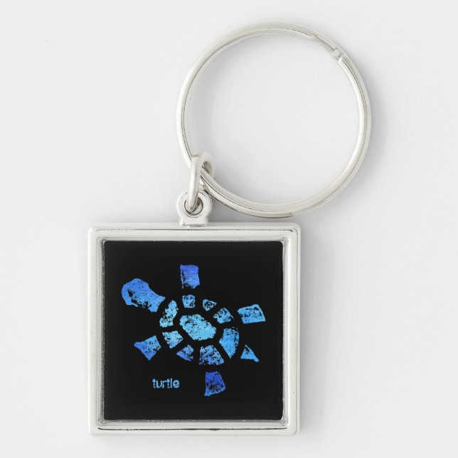 Blue Water Turtle Key Ring (Front)