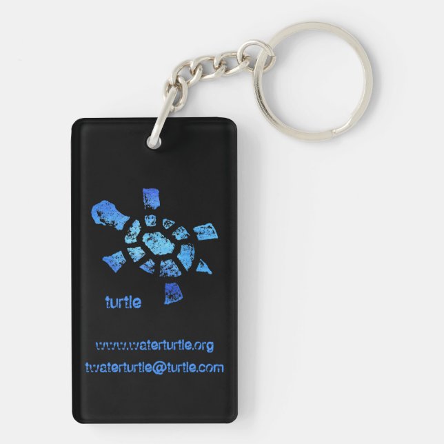 Blue Water Turtle Key Ring (Back)