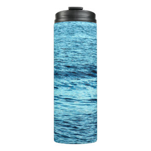 Blue water wave abstract backgroundabstract, aqua, thermal tumbler