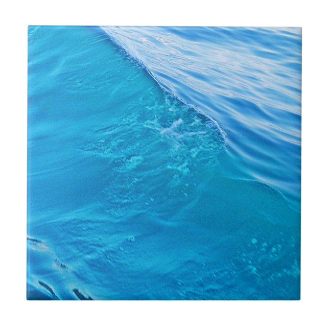Blue water wave ceramic tile (Front)