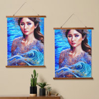 Blue Water Wave Fantasy Goddess Abstract Art