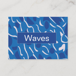 Blue Water Waves Abstract Pattern Business Card
